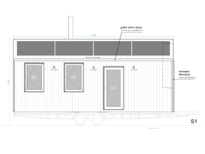 afmetingen Tiny House Nest