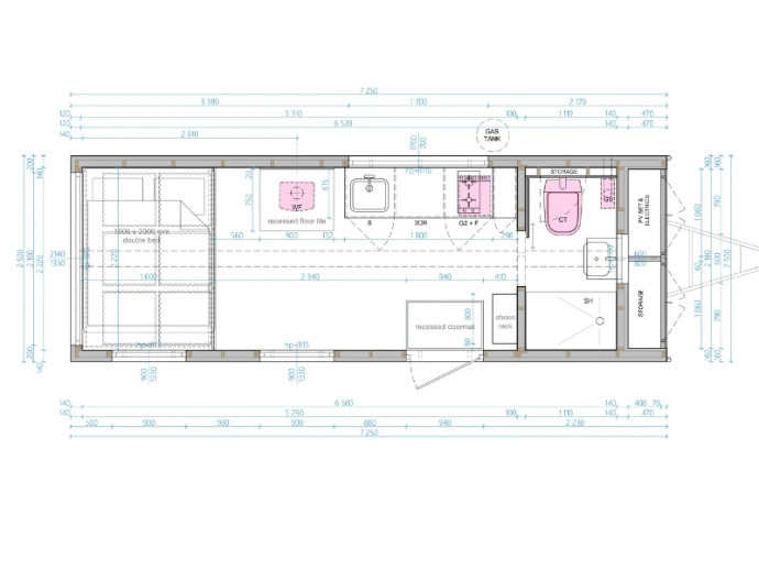 plattegrond Tiny House Nest